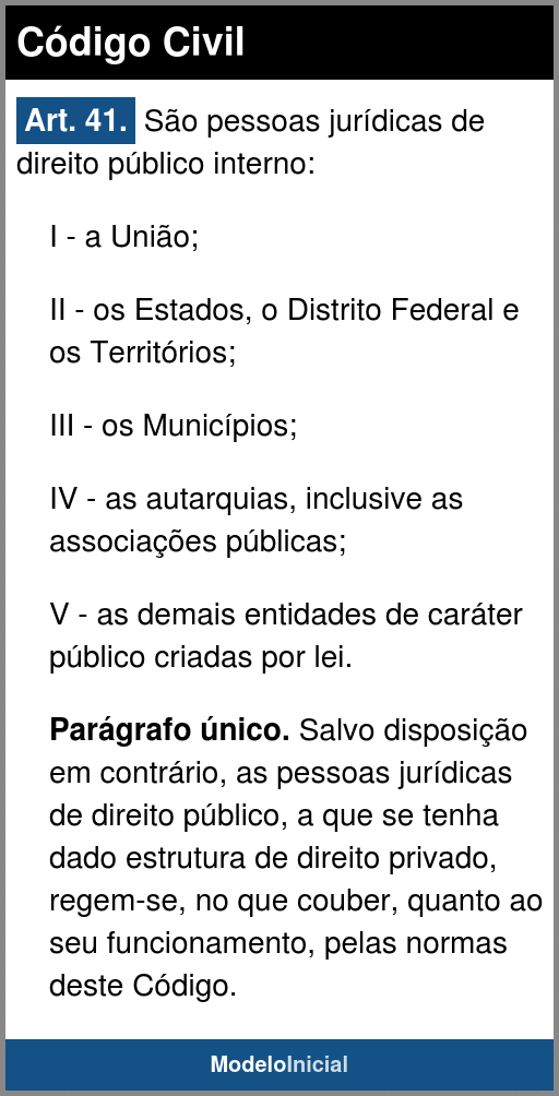 Artigo 41 do código civil