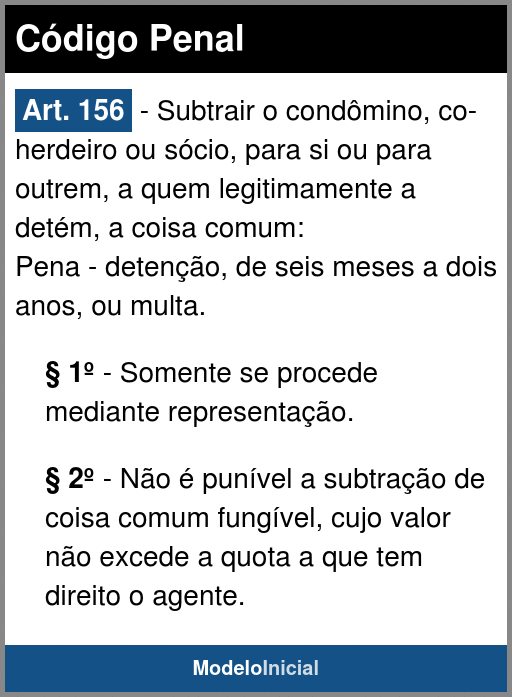 Artigo 156 - Código Penal / 1940