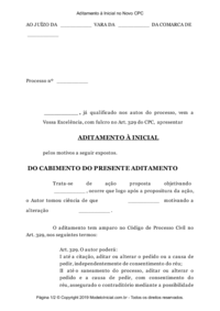 Modelo Aditamento à Inicial