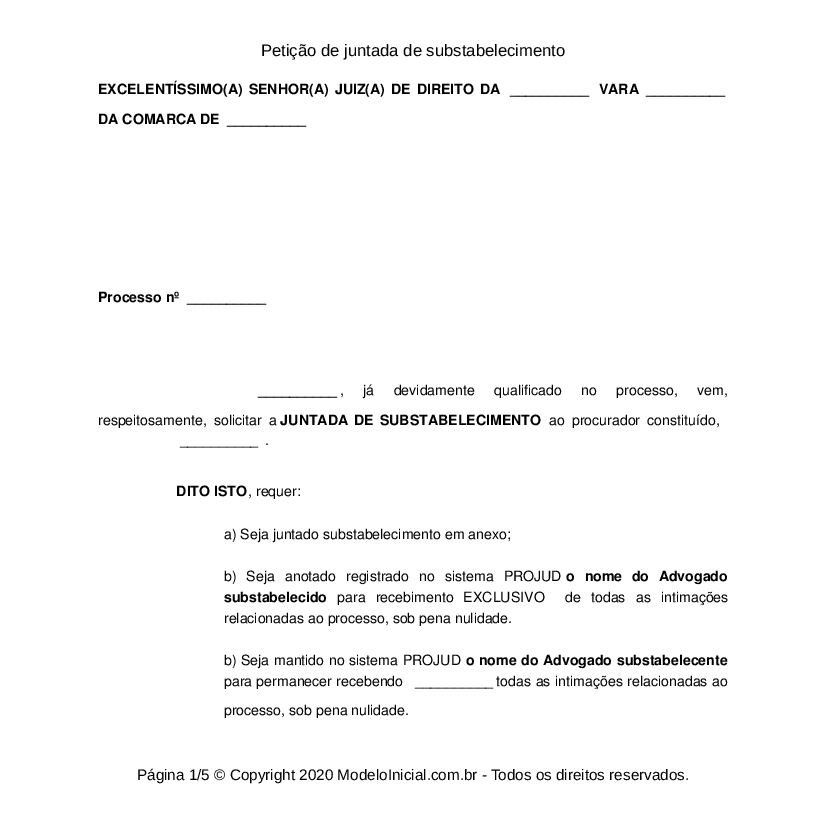 Petição de juntada de procuração criminal