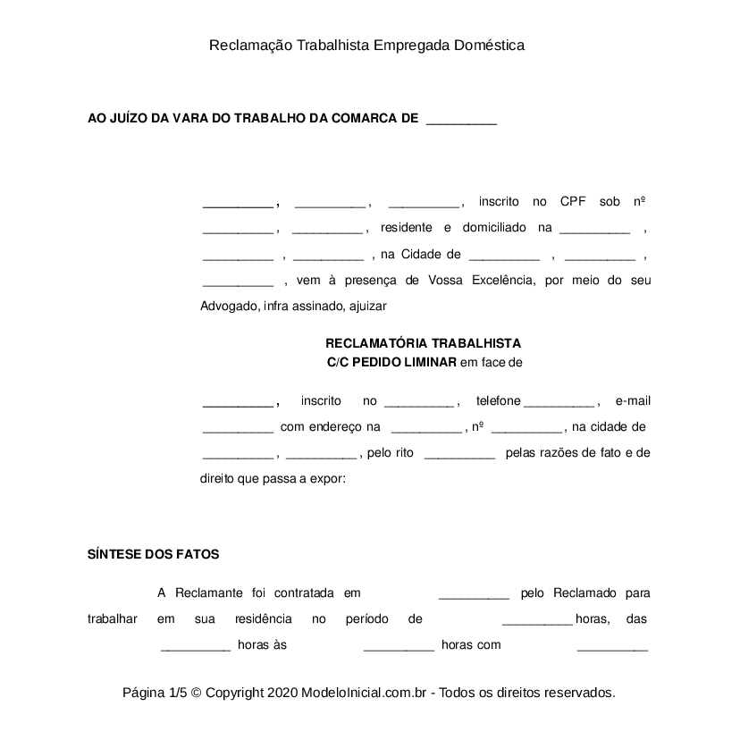 Exemplo Contrato De Trabalho Empregada Domestica Novo Exemplo