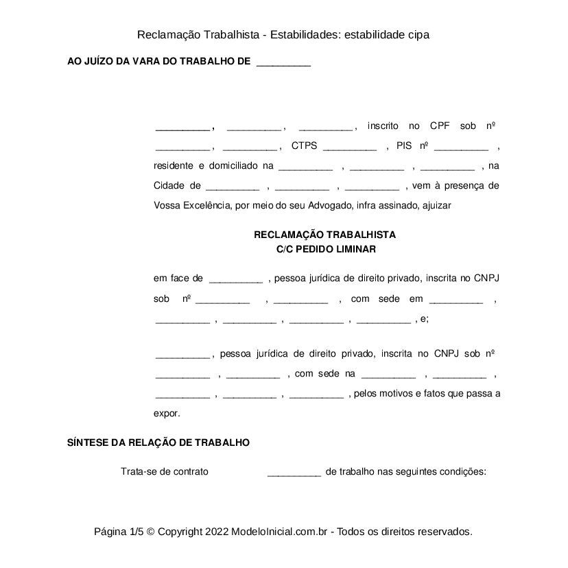 Modelo De Carta Para Sair Da Cipa - Vários Modelos