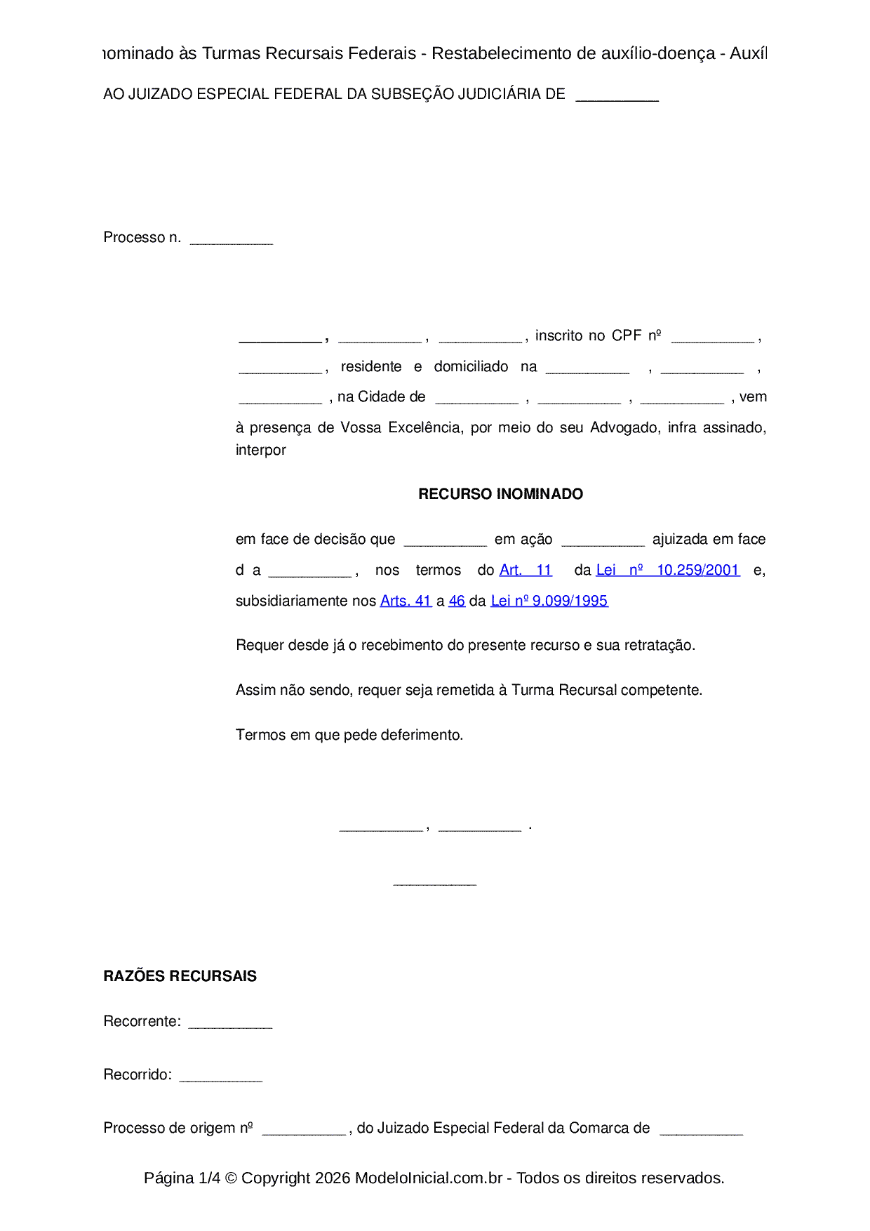 Remetidos Os Autos Em Grau De Recurso Para Turma Recursal